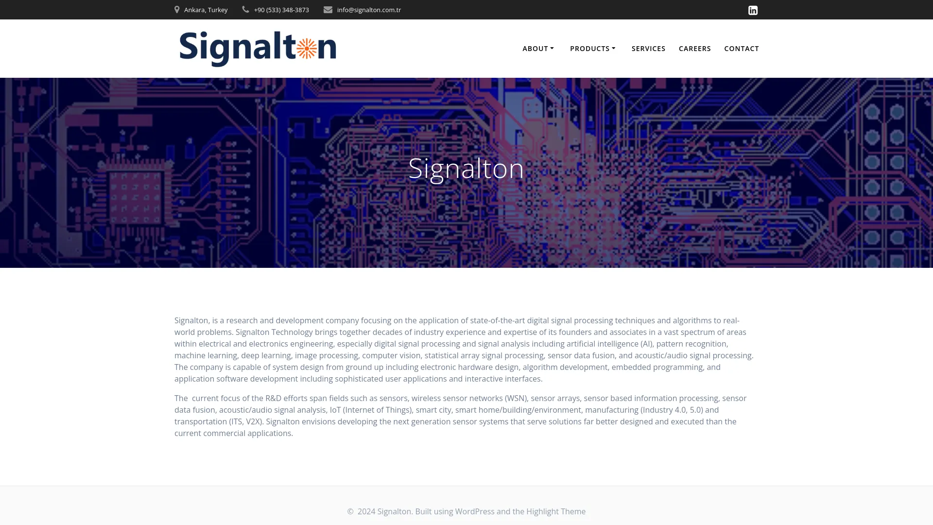 Screenshot of the Signalton product page