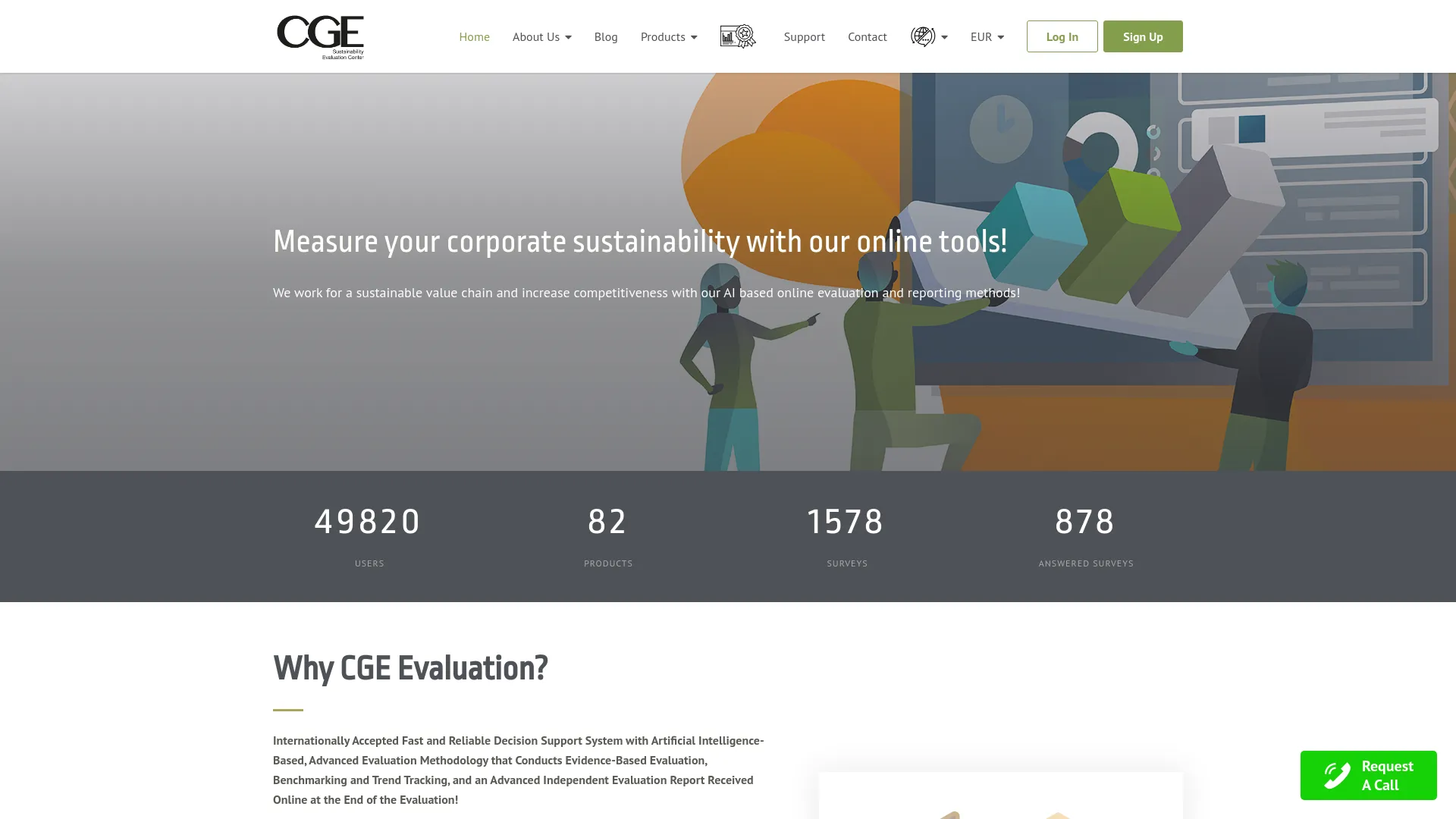 Screenshot of the CGE Evaluation product page