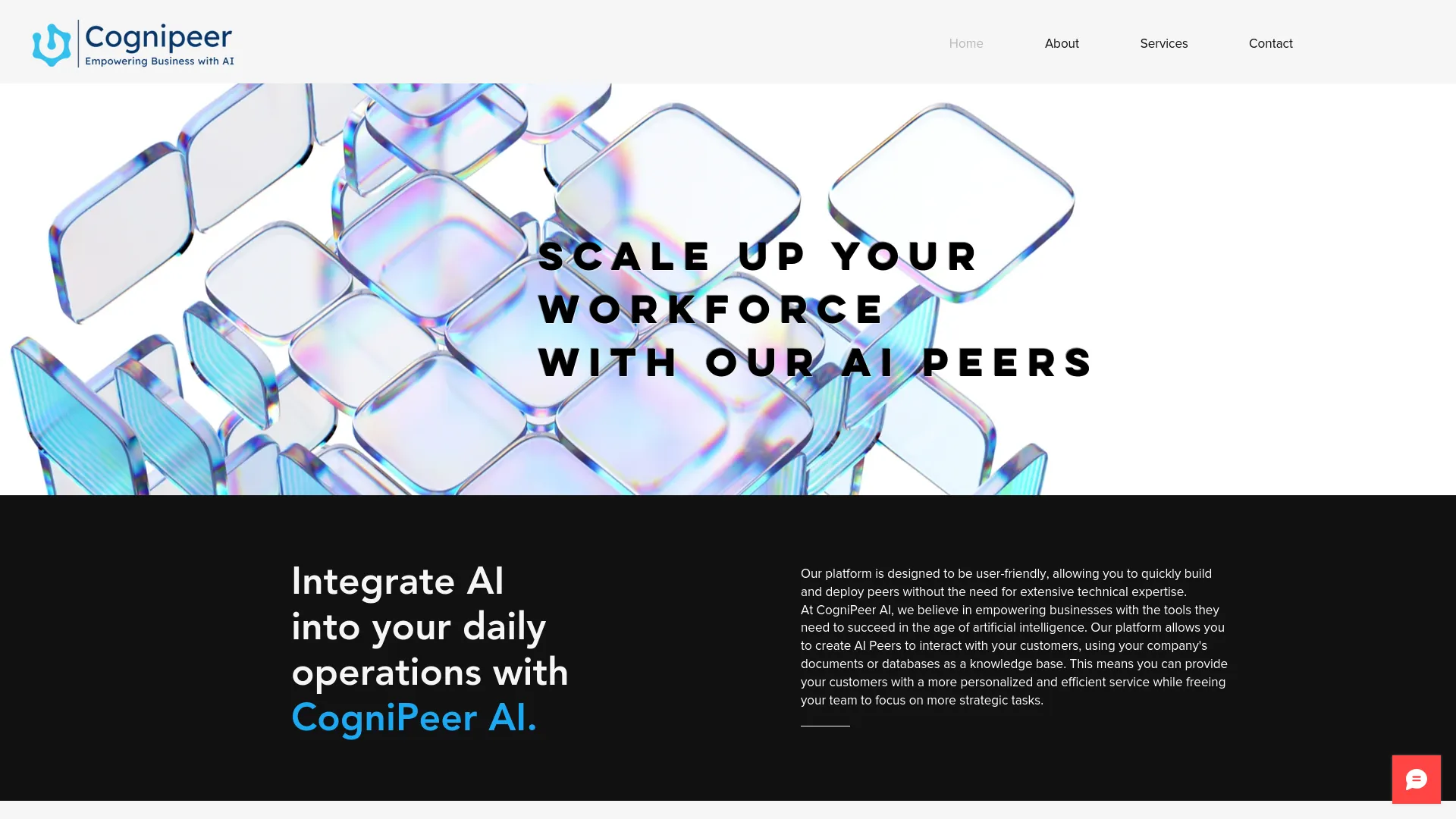 Screenshot of the Cognipeer AI Platform product page