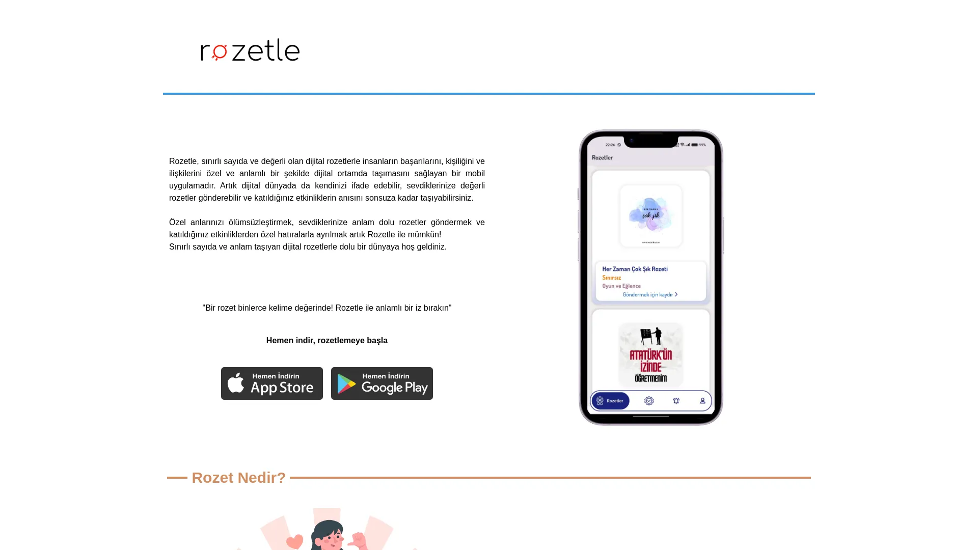 Screenshot of the Rozetle product page