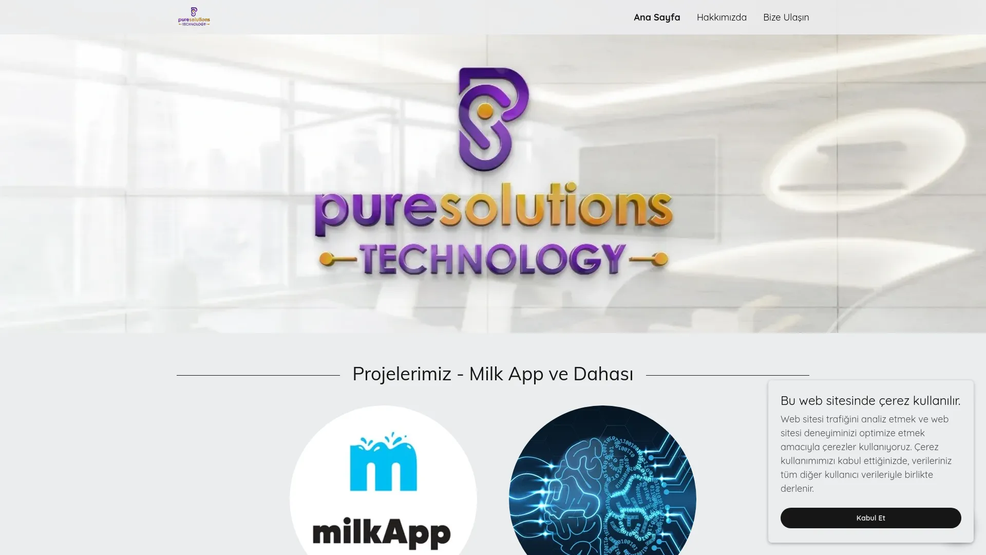 Screenshot of the milkApp product page