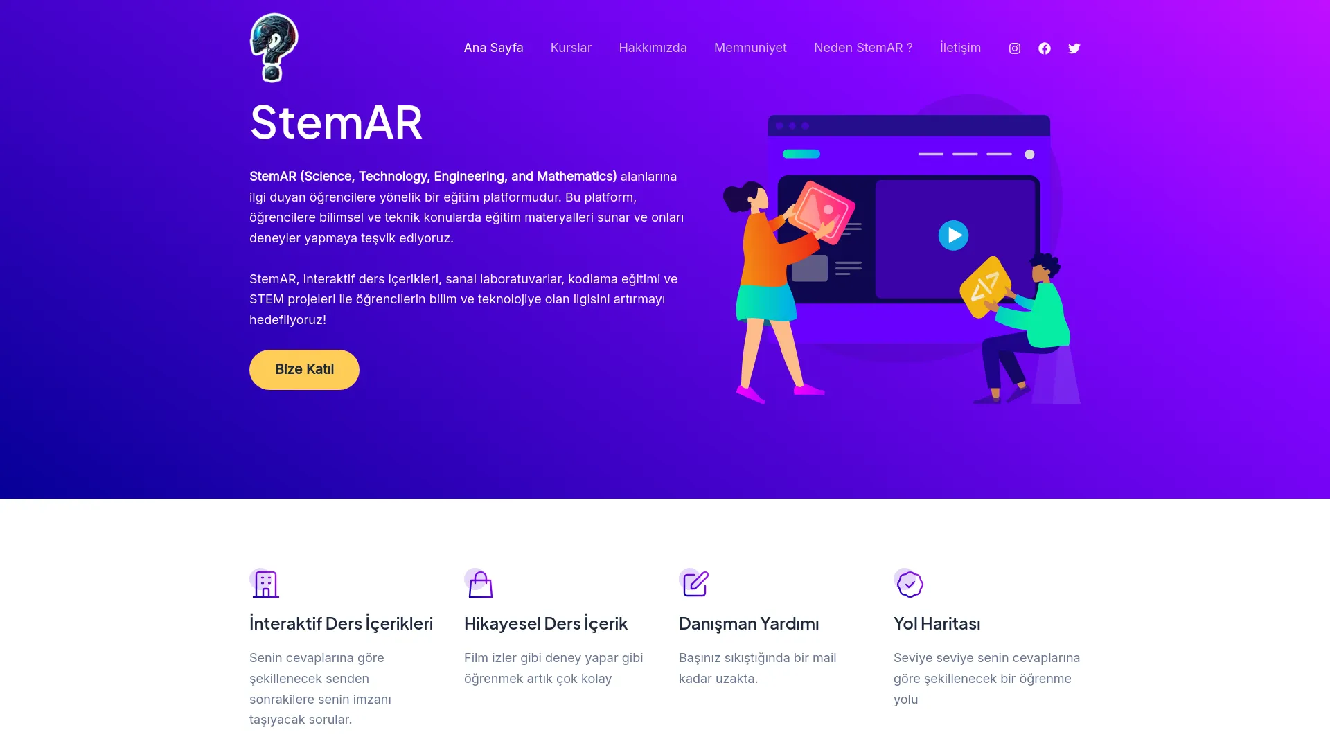 Screenshot of the stemAR product page