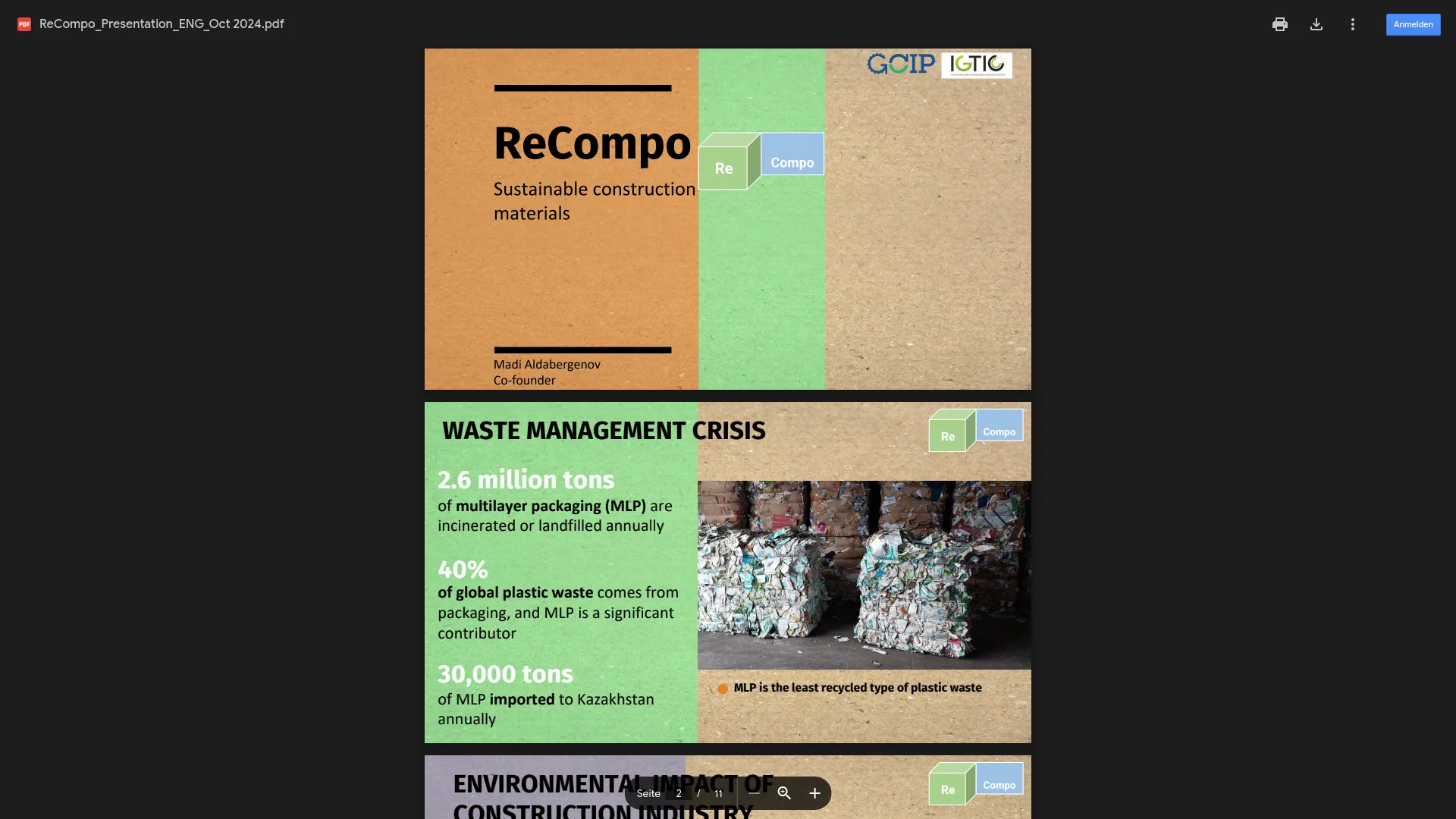 Screenshot of the ReCompo product page