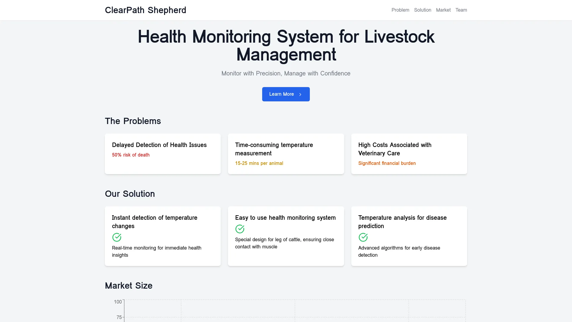 Screenshot of the ClearPath Shepherd product page