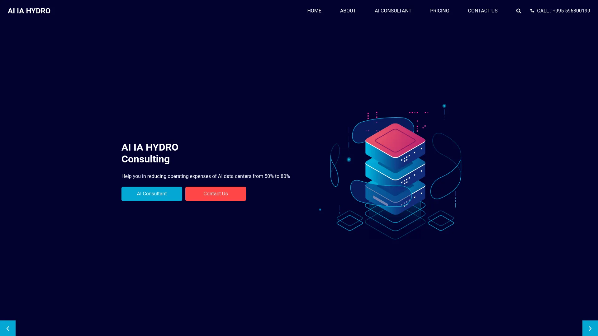 Screenshot of the AI IA Hydro product page