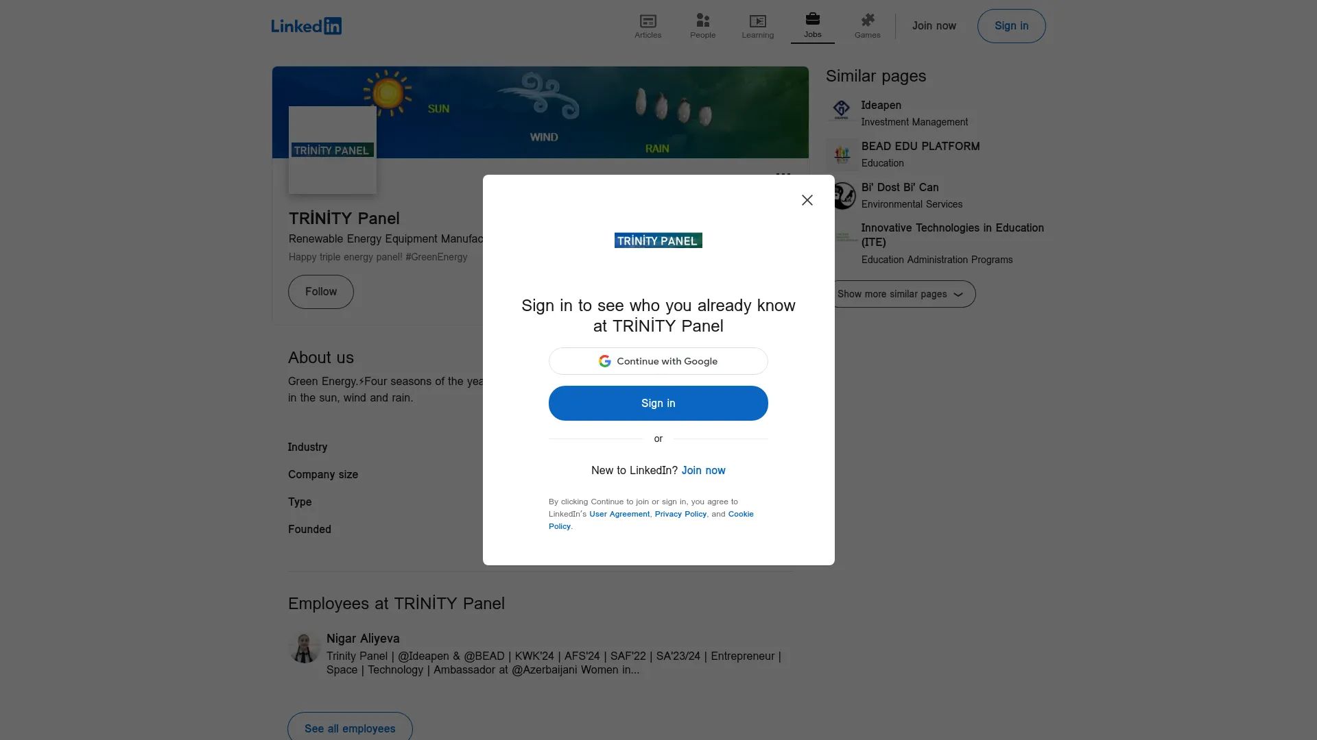 Screenshot of the Nigar Aliyeva product page