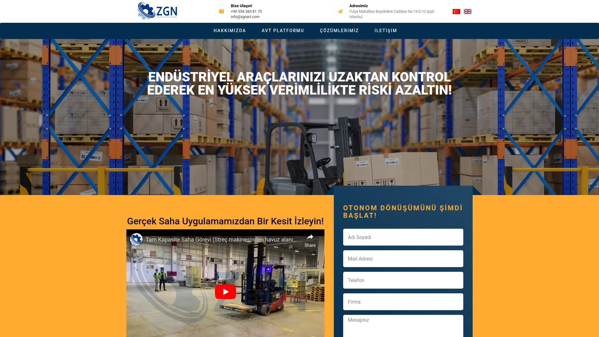 Screenshot of the ZGN Autonomous product page