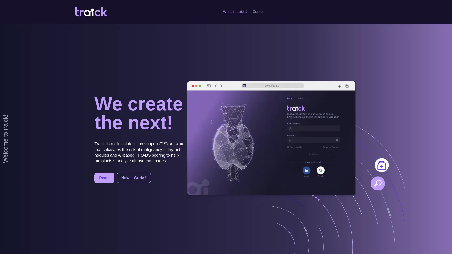 Screenshot of the Traick AI product page