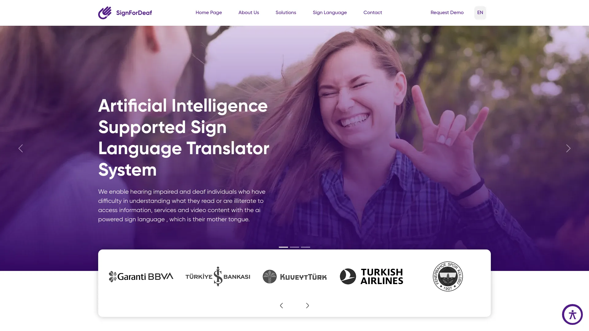 Screenshot of the Sign for Deaf product page