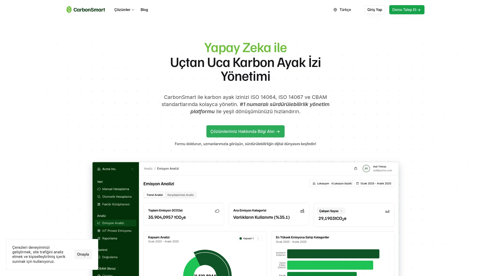 Screenshot of the CarbonSmart product page