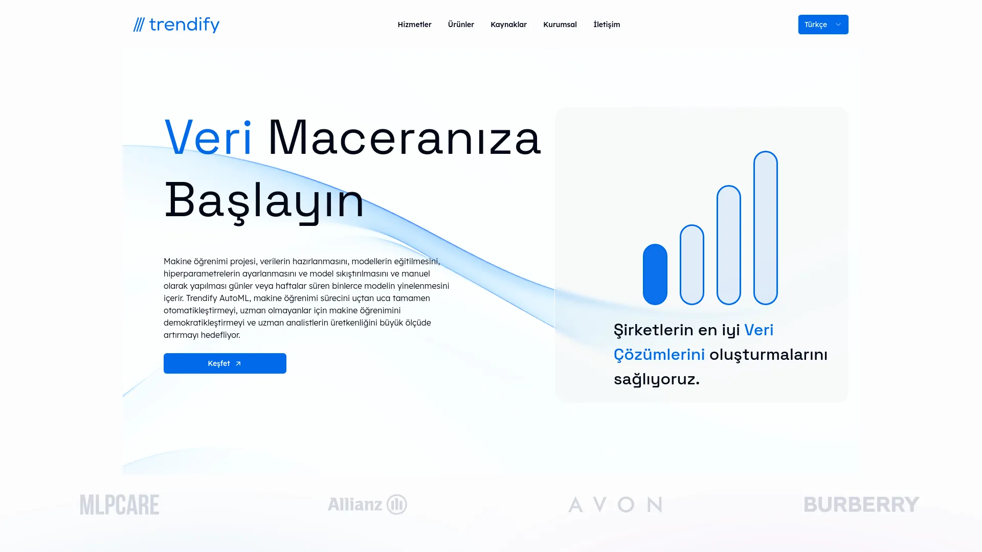 Screenshot of the Trendify product page