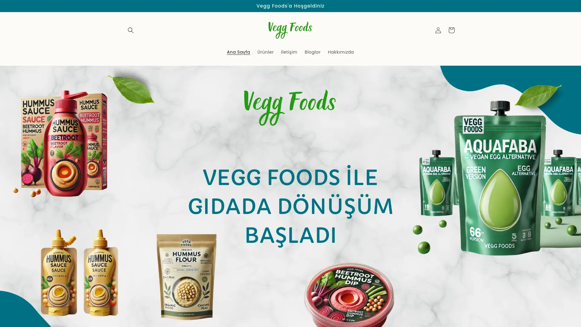 Screenshot of the Vegg Foods product page