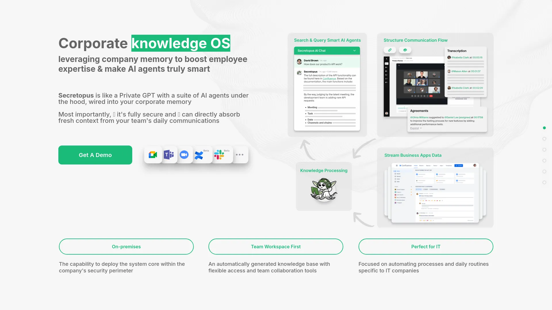 Screenshot of the Secretopus product page