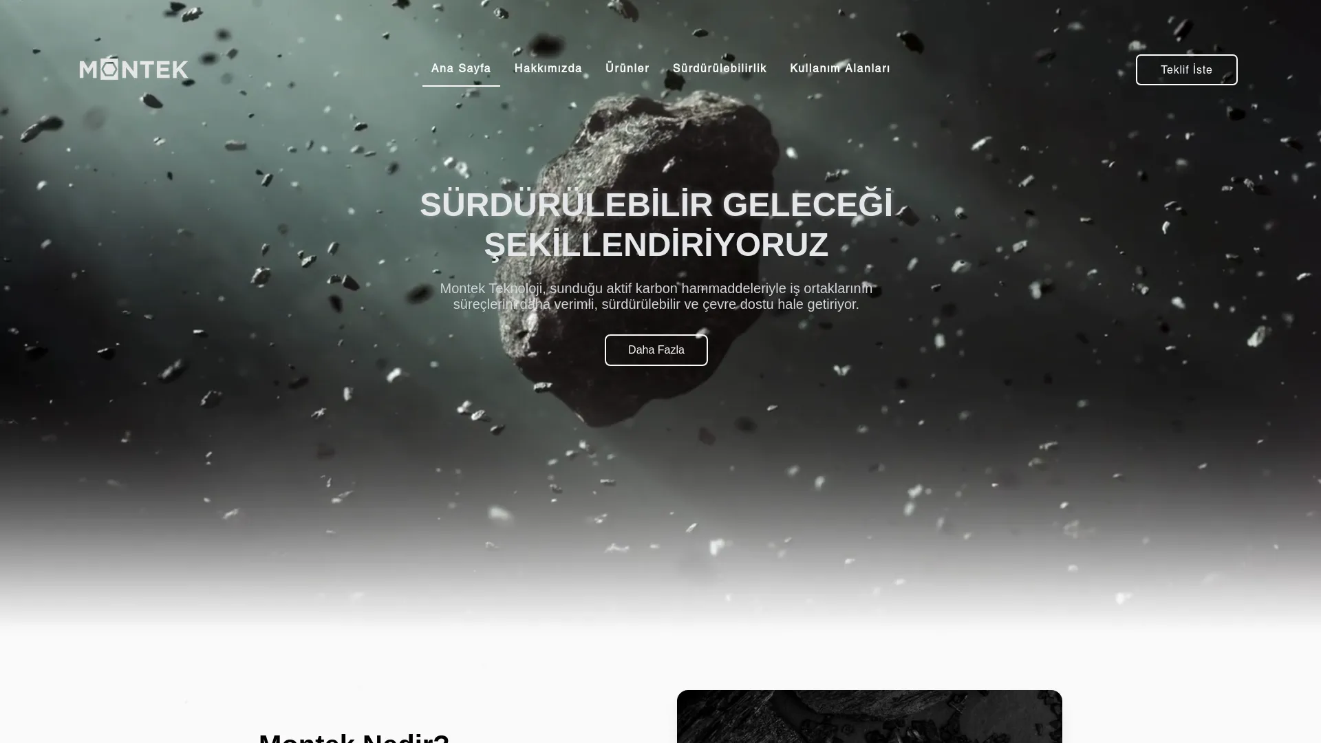 Screenshot of the Montek Teknoloji product page