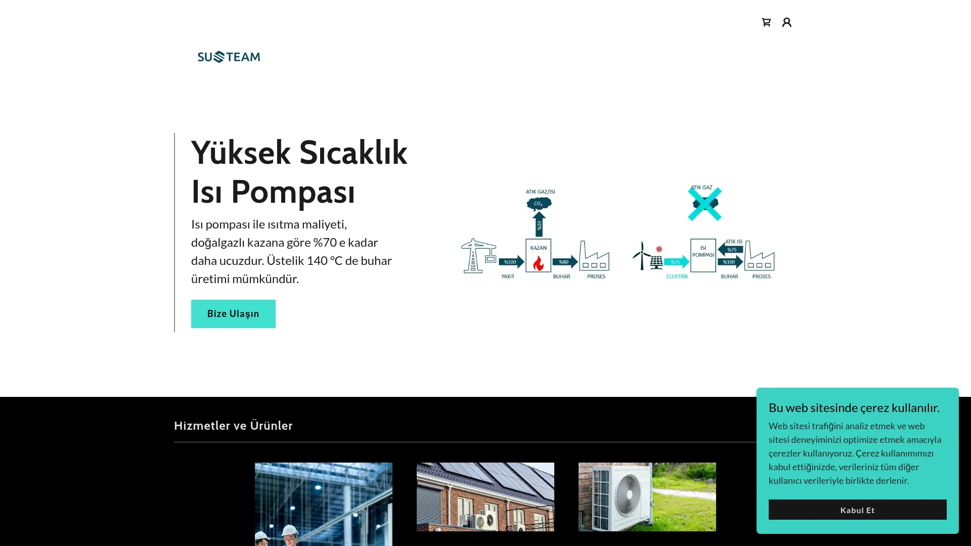 Screenshot of the Susteam Teknoloji AŞ product page