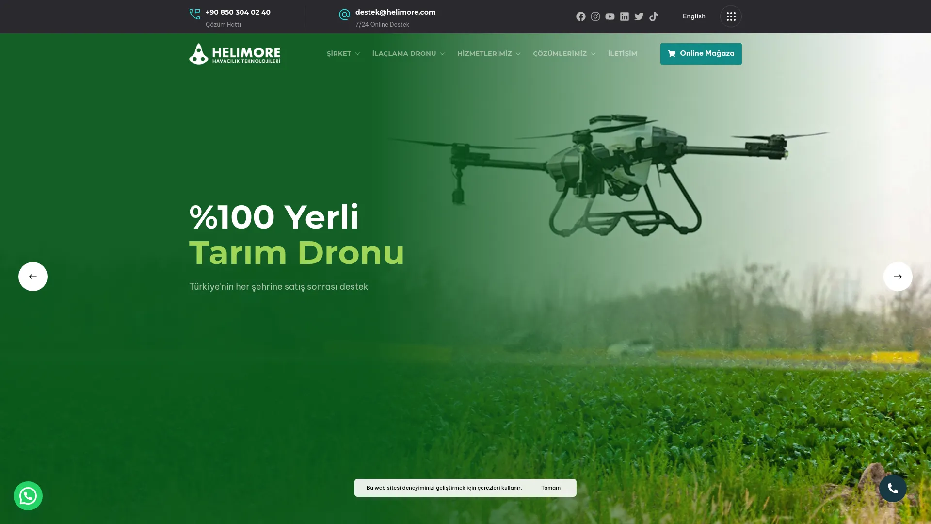 Screenshot of the HELİMORE product page