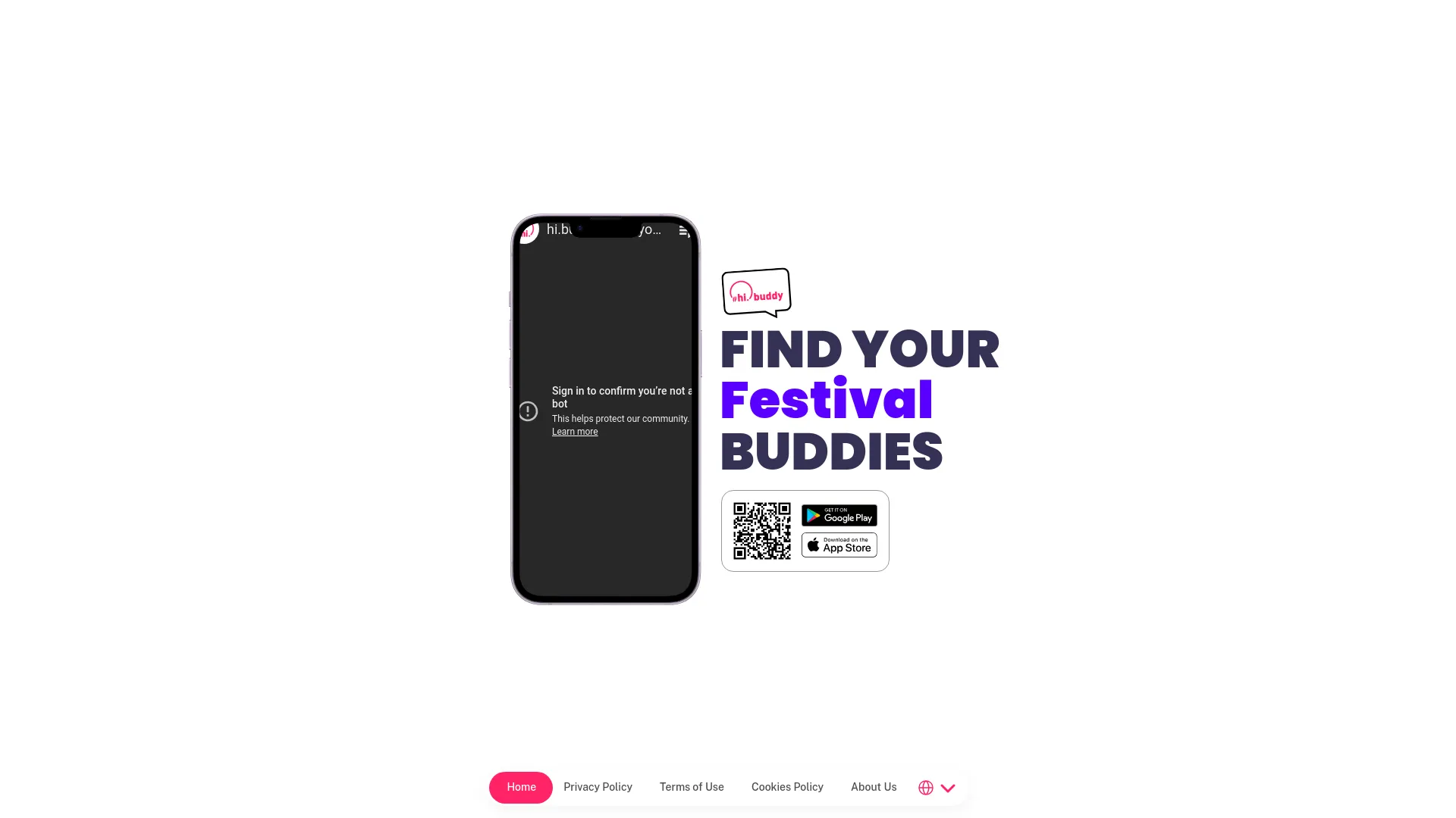 Screenshot of the hi.buddy product page