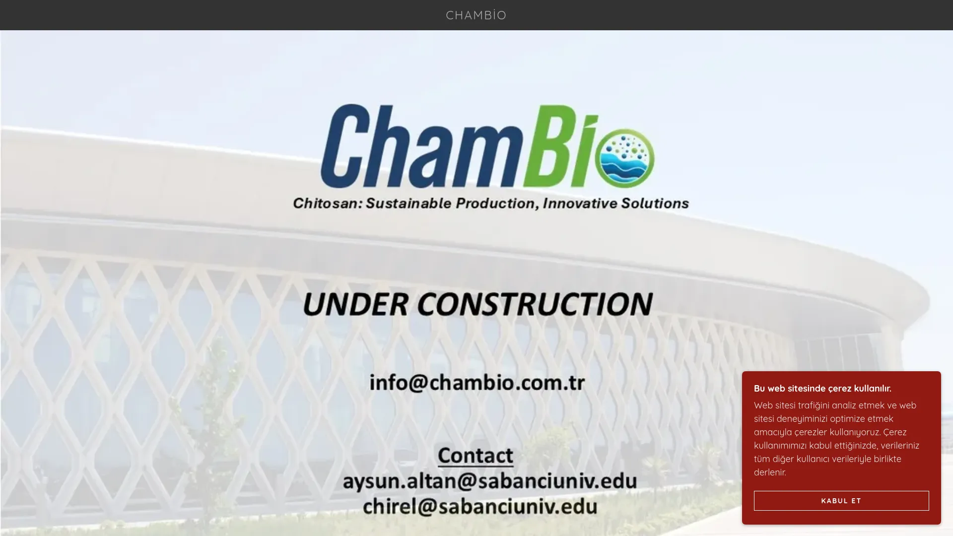 Screenshot of the ChamBio product page