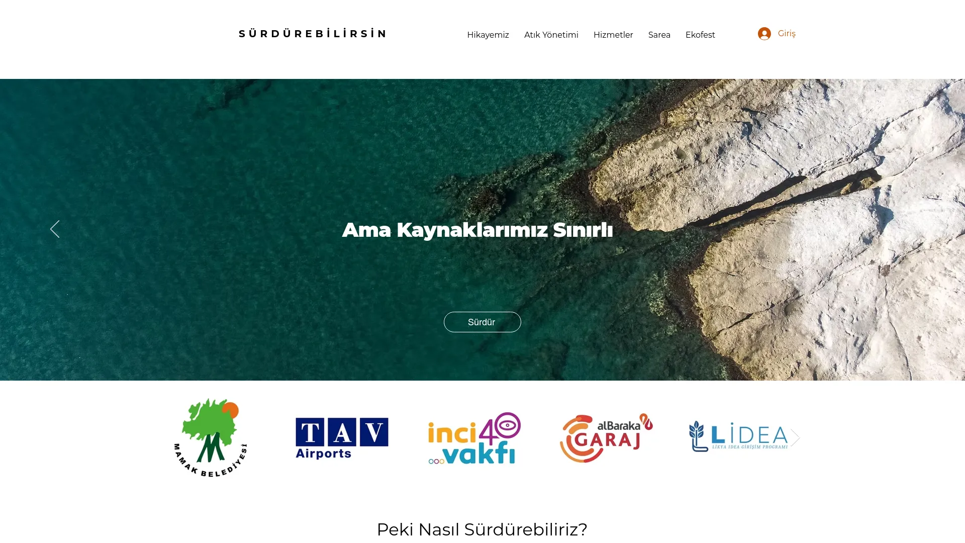 Screenshot of the Sustainers product page