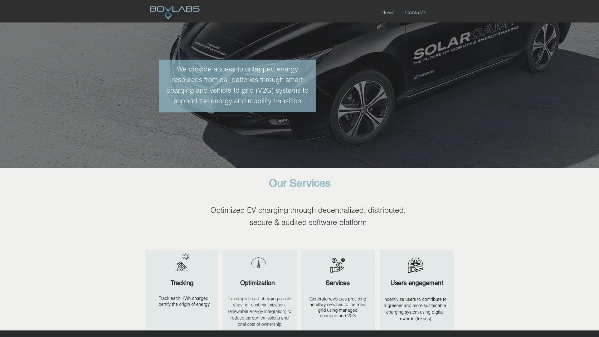 Screenshot of the BOVLABS product page