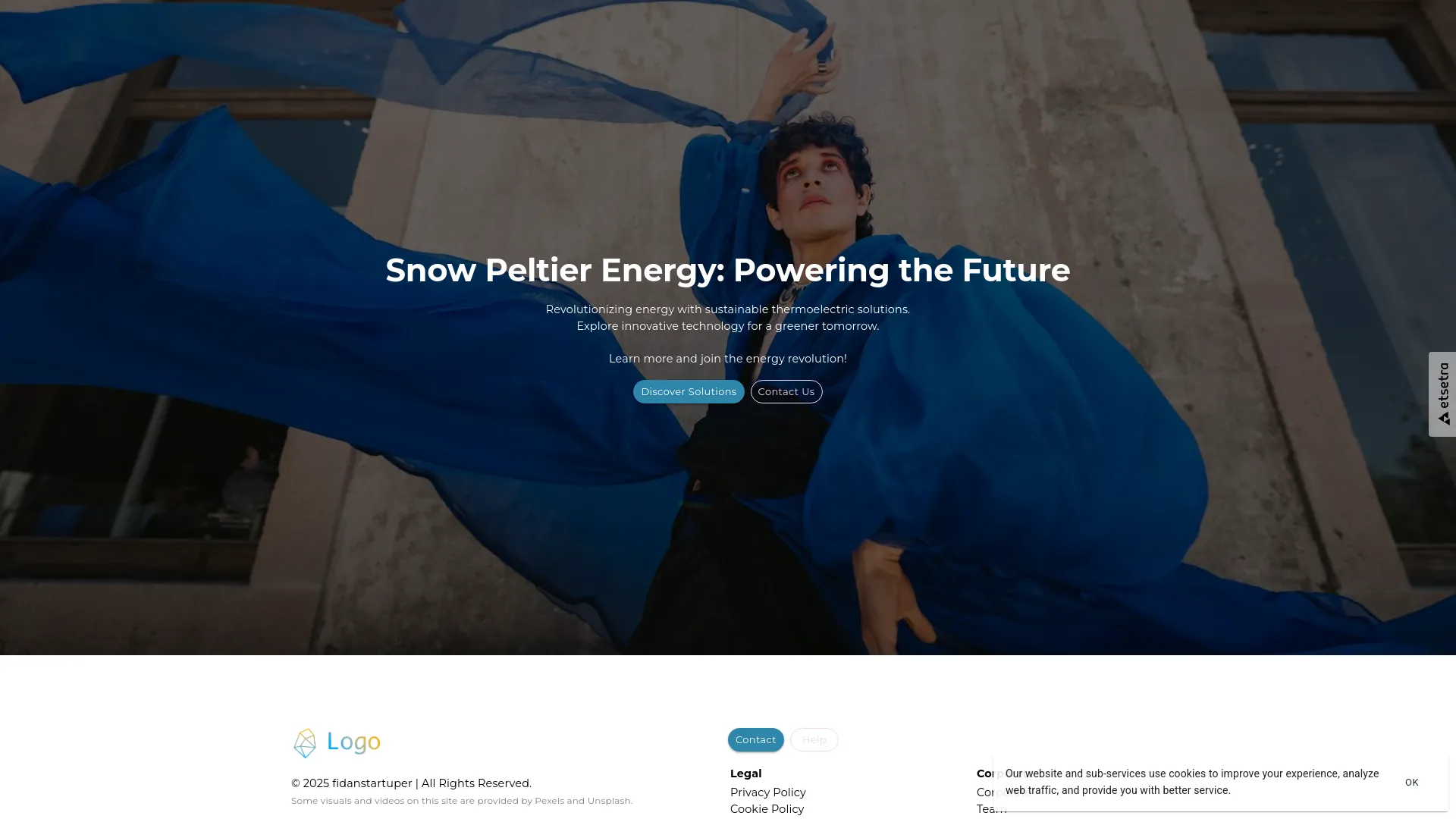Screenshot of the Snow Peltier energy product page