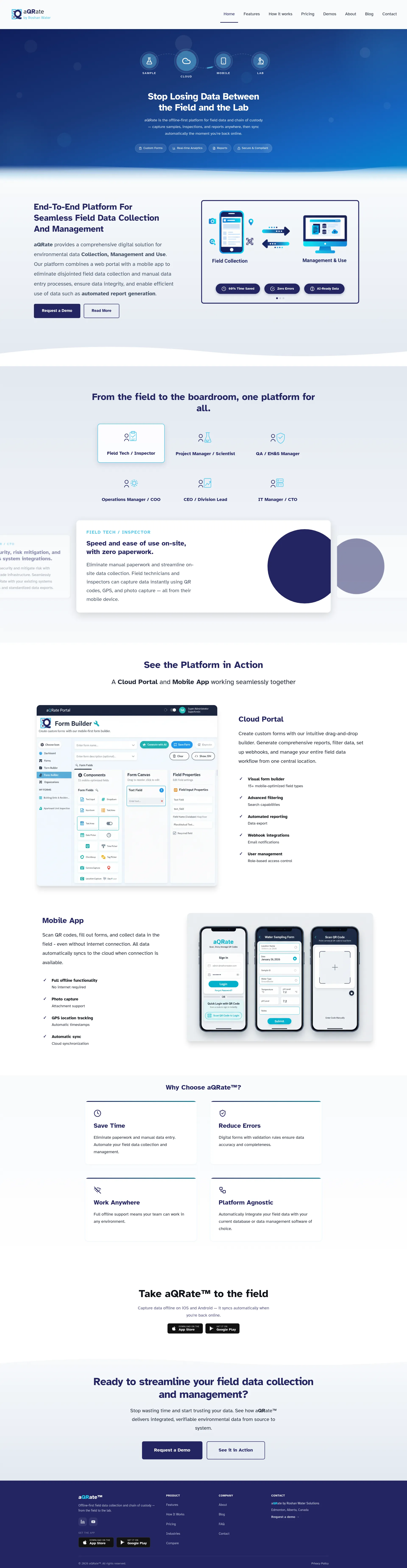 Screenshot of the Roshan Water product page
