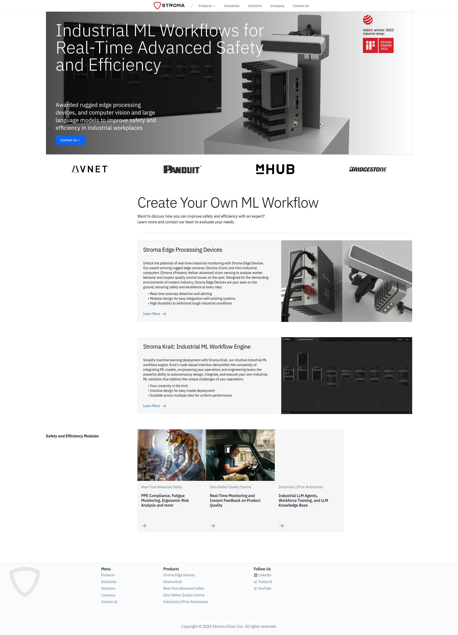 Screenshot of the Stroma product page