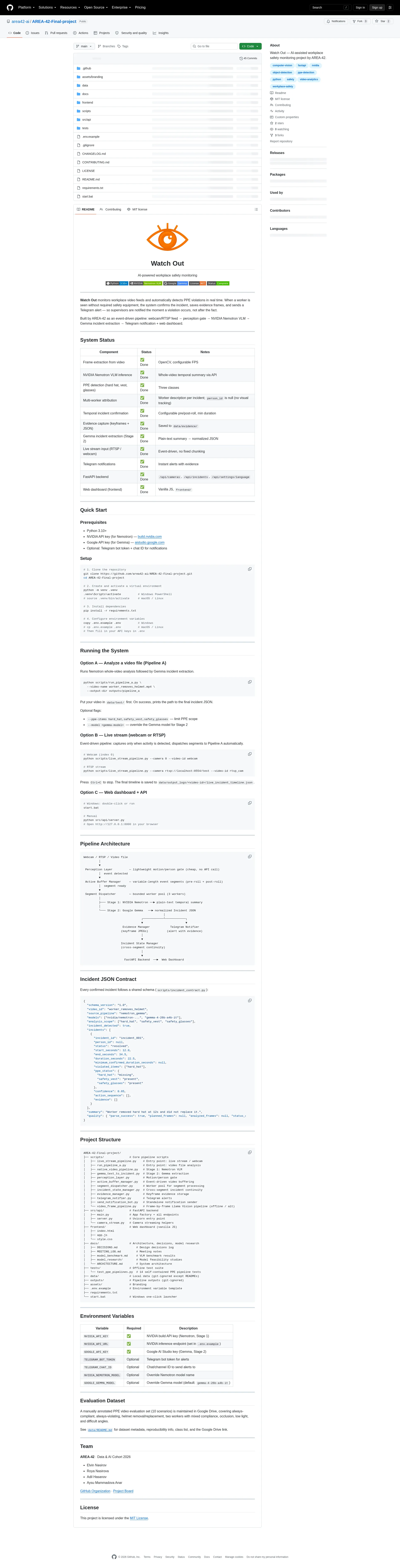 Screenshot of the AREA-42 product page