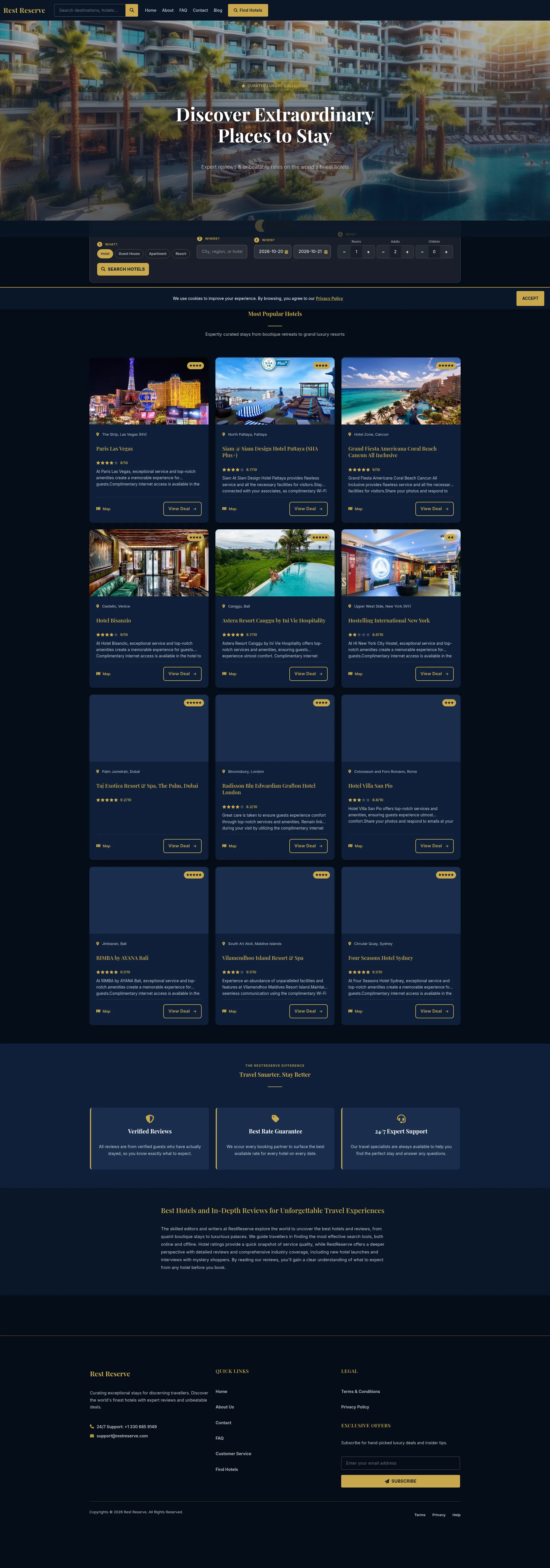 Screenshot of the RestReserve product page